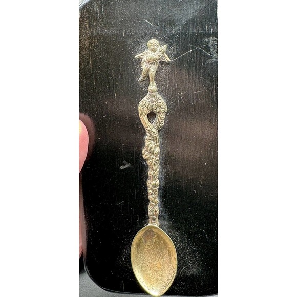 Antique Italian Bordini Ornate Fork and Spoon Serving Cherubs On Plaques -S84 - Picture 5 of 12